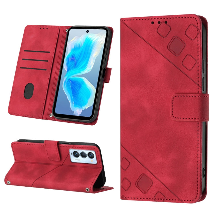 Skin-feel Embossed Leather Phone Case, For Tecno Camon 18 / 18 P, For Tecno Camon 18 Premier, For Tecno Camon 19, For Tecno Camon 19 Neo, For Tecno Camon 19 Pro 5G, For Tecno Pop 6, For Tecno Pop 6 Pro, For Tecno Pova 3 LE7
