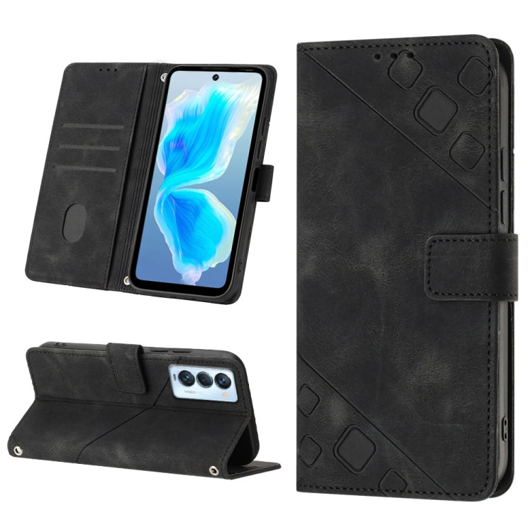 Skin-feel Embossed Leather Phone Case, For Tecno Camon 18 / 18 P, For Tecno Camon 18 Premier, For Tecno Camon 19, For Tecno Camon 19 Neo, For Tecno Camon 19 Pro 5G, For Tecno Pop 6, For Tecno Pop 6 Pro, For Tecno Pova 3 LE7