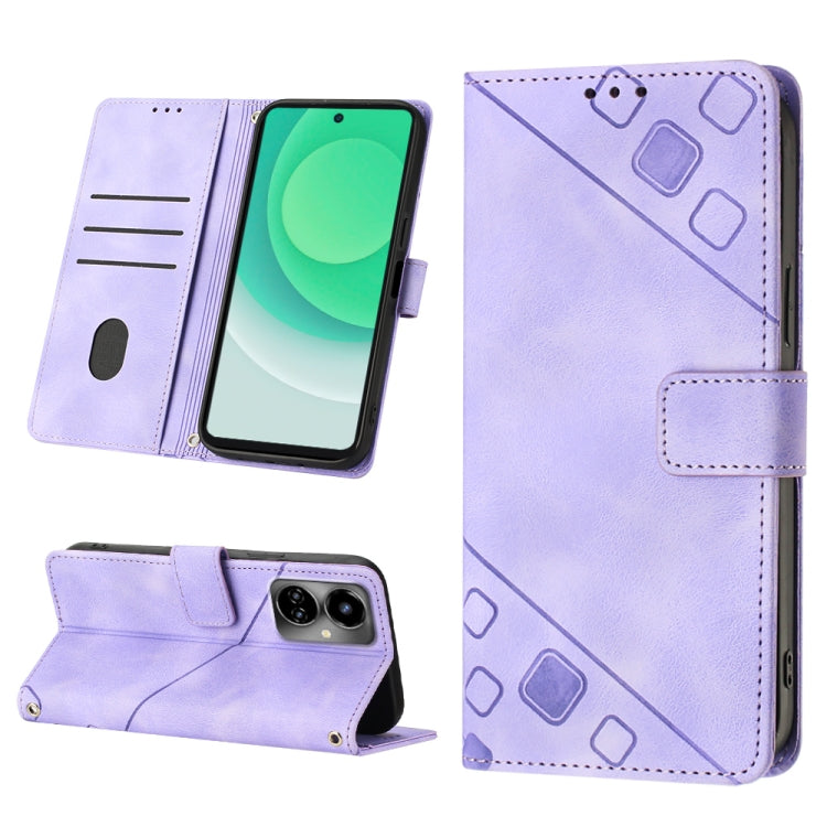 Skin-feel Embossed Leather Phone Case, For Tecno Camon 18 / 18 P, For Tecno Camon 18 Premier, For Tecno Camon 19, For Tecno Camon 19 Neo, For Tecno Camon 19 Pro 5G, For Tecno Pop 6, For Tecno Pop 6 Pro, For Tecno Pova 3 LE7
