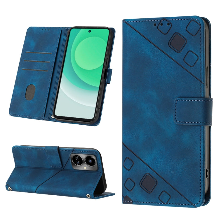 Skin-feel Embossed Leather Phone Case, For Tecno Camon 18 / 18 P, For Tecno Camon 18 Premier, For Tecno Camon 19, For Tecno Camon 19 Neo, For Tecno Camon 19 Pro 5G, For Tecno Pop 6, For Tecno Pop 6 Pro, For Tecno Pova 3 LE7