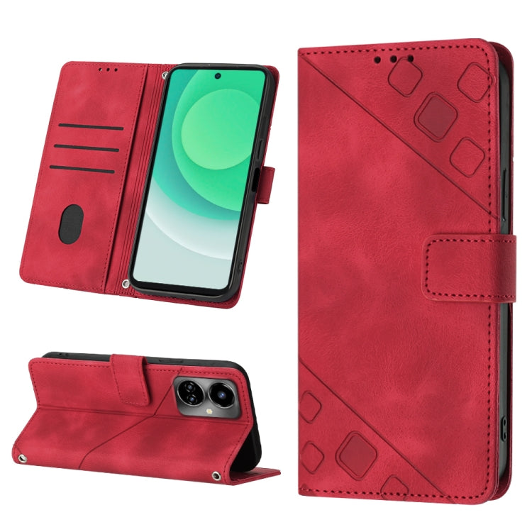 Skin-feel Embossed Leather Phone Case, For Tecno Camon 18 / 18 P, For Tecno Camon 18 Premier, For Tecno Camon 19, For Tecno Camon 19 Neo, For Tecno Camon 19 Pro 5G, For Tecno Pop 6, For Tecno Pop 6 Pro, For Tecno Pova 3 LE7