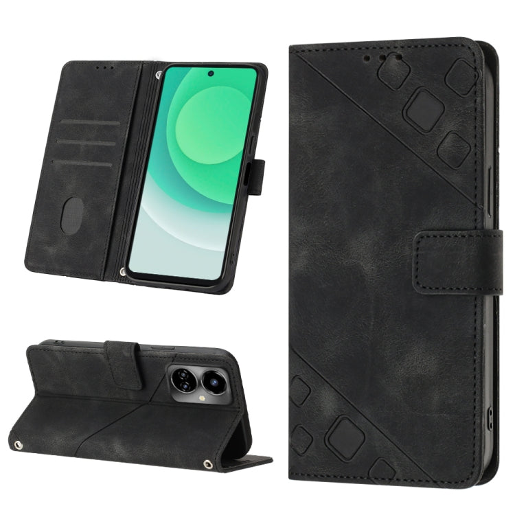 Skin-feel Embossed Leather Phone Case, For Tecno Camon 18 / 18 P, For Tecno Camon 18 Premier, For Tecno Camon 19, For Tecno Camon 19 Neo, For Tecno Camon 19 Pro 5G, For Tecno Pop 6, For Tecno Pop 6 Pro, For Tecno Pova 3 LE7