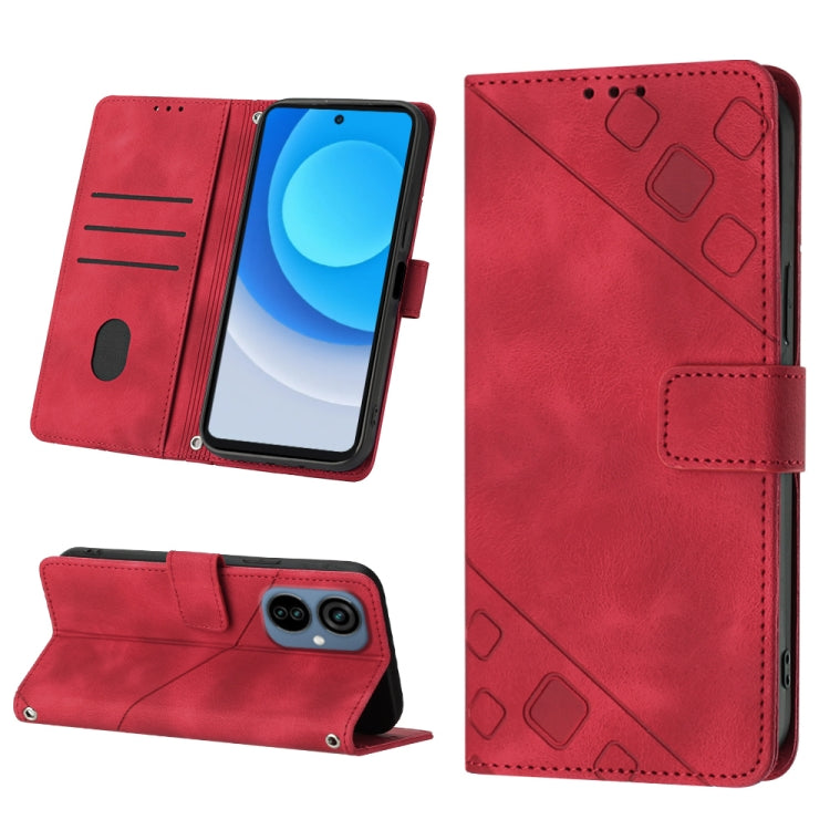 Skin-feel Embossed Leather Phone Case, For Tecno Camon 18 / 18 P, For Tecno Camon 18 Premier, For Tecno Camon 19, For Tecno Camon 19 Neo, For Tecno Camon 19 Pro 5G, For Tecno Pop 6, For Tecno Pop 6 Pro, For Tecno Pova 3 LE7