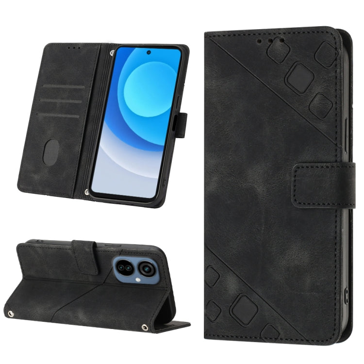 Skin-feel Embossed Leather Phone Case, For Tecno Camon 18 / 18 P, For Tecno Camon 18 Premier, For Tecno Camon 19, For Tecno Camon 19 Neo, For Tecno Camon 19 Pro 5G, For Tecno Pop 6, For Tecno Pop 6 Pro, For Tecno Pova 3 LE7