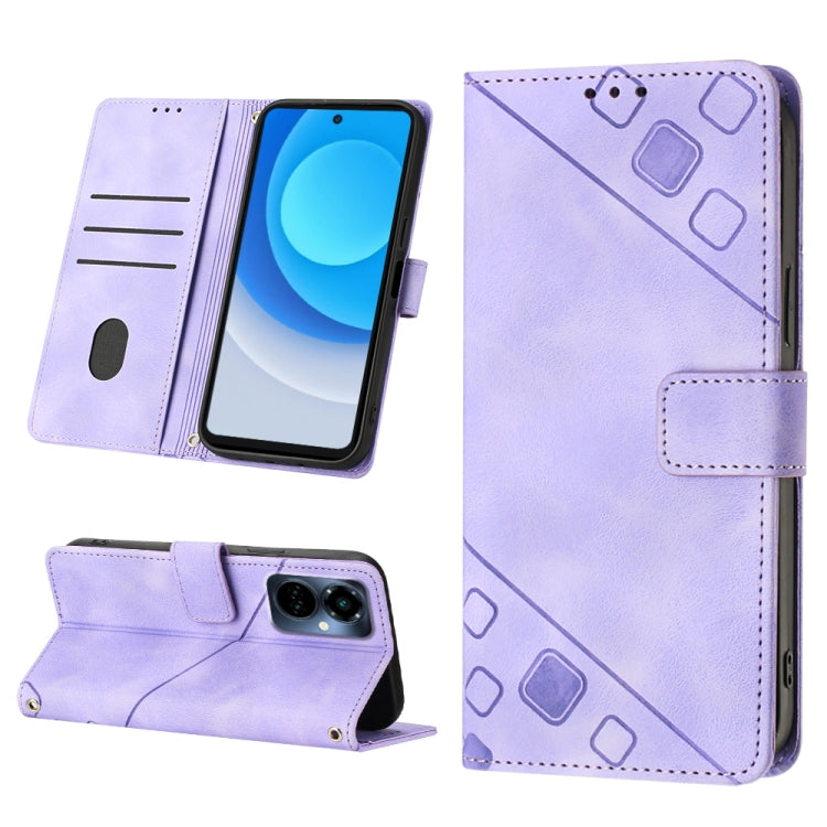 Skin-feel Embossed Leather Phone Case, For Tecno Camon 18 / 18 P, For Tecno Camon 18 Premier, For Tecno Camon 19, For Tecno Camon 19 Neo, For Tecno Camon 19 Pro 5G, For Tecno Pop 6, For Tecno Pop 6 Pro, For Tecno Pova 3 LE7