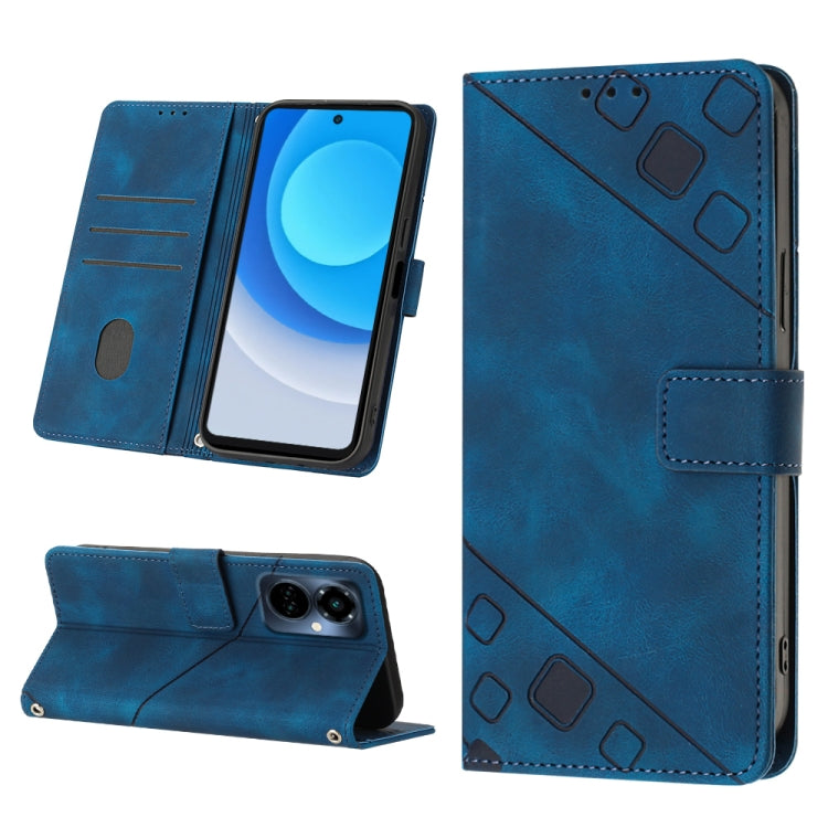 Skin-feel Embossed Leather Phone Case, For Tecno Camon 18 / 18 P, For Tecno Camon 18 Premier, For Tecno Camon 19, For Tecno Camon 19 Neo, For Tecno Camon 19 Pro 5G, For Tecno Pop 6, For Tecno Pop 6 Pro, For Tecno Pova 3 LE7