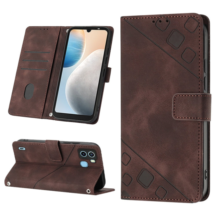 Skin-feel Embossed Leather Phone Case, For Tecno Camon 18 / 18 P, For Tecno Camon 18 Premier, For Tecno Camon 19, For Tecno Camon 19 Neo, For Tecno Camon 19 Pro 5G, For Tecno Pop 6, For Tecno Pop 6 Pro, For Tecno Pova 3 LE7