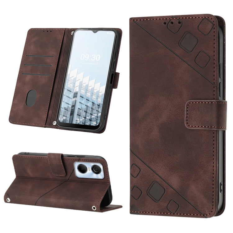 Skin-feel Embossed Leather Phone Case, For Tecno Camon 18 / 18 P, For Tecno Camon 18 Premier, For Tecno Camon 19, For Tecno Camon 19 Neo, For Tecno Camon 19 Pro 5G, For Tecno Pop 6, For Tecno Pop 6 Pro, For Tecno Pova 3 LE7