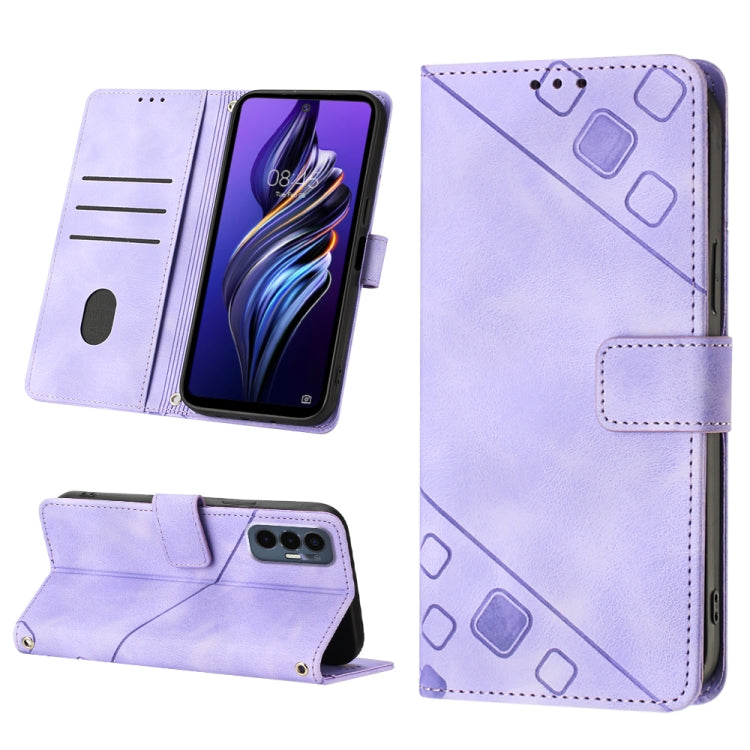 Skin-feel Embossed Leather Phone Case, For Tecno Camon 18 / 18 P, For Tecno Camon 18 Premier, For Tecno Camon 19, For Tecno Camon 19 Neo, For Tecno Camon 19 Pro 5G, For Tecno Pop 6, For Tecno Pop 6 Pro, For Tecno Pova 3 LE7
