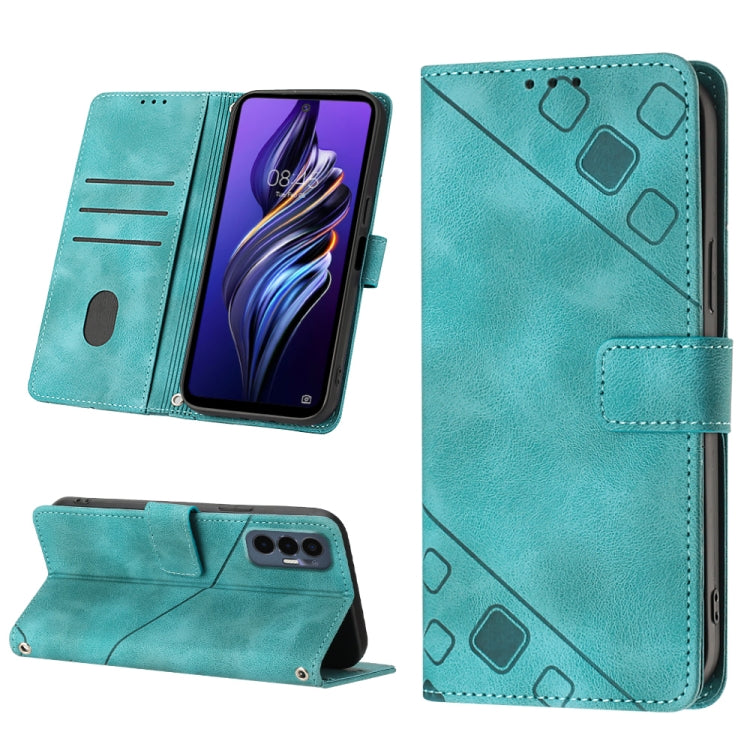 Skin-feel Embossed Leather Phone Case, For Tecno Camon 18 / 18 P, For Tecno Camon 18 Premier, For Tecno Camon 19, For Tecno Camon 19 Neo, For Tecno Camon 19 Pro 5G, For Tecno Pop 6, For Tecno Pop 6 Pro, For Tecno Pova 3 LE7