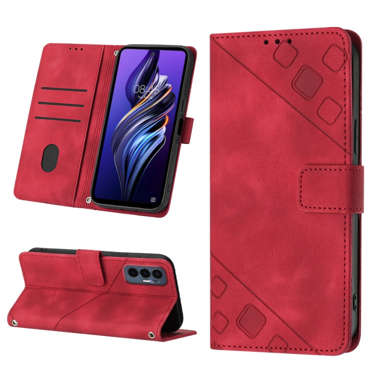 Skin-feel Embossed Leather Phone Case, For Tecno Camon 18 / 18 P, For Tecno Camon 18 Premier, For Tecno Camon 19, For Tecno Camon 19 Neo, For Tecno Camon 19 Pro 5G, For Tecno Pop 6, For Tecno Pop 6 Pro, For Tecno Pova 3 LE7