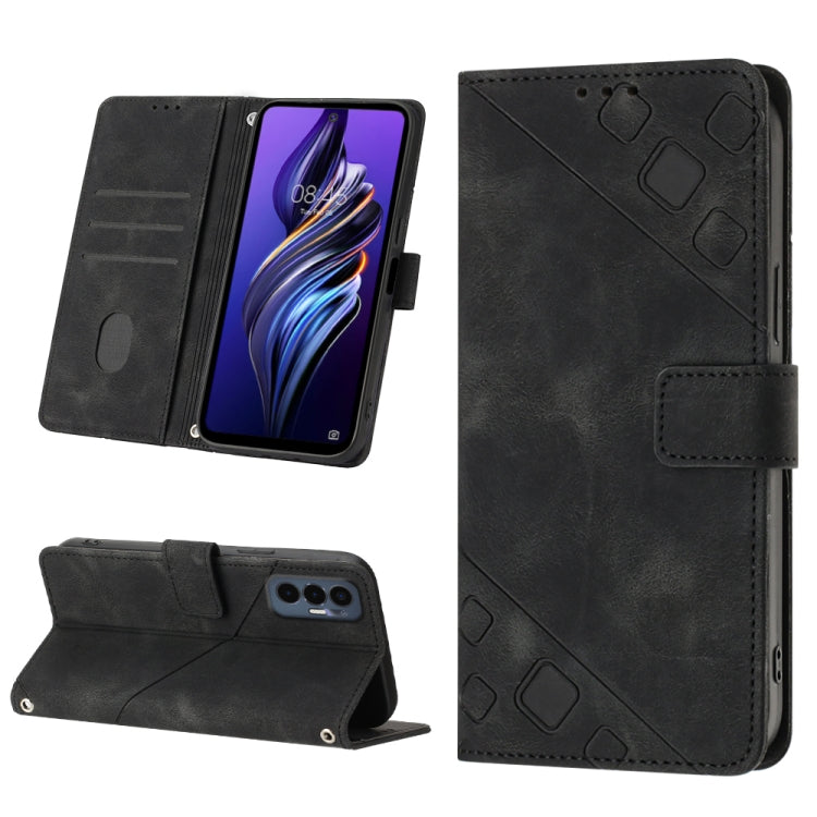 Skin-feel Embossed Leather Phone Case, For Tecno Camon 18 / 18 P, For Tecno Camon 18 Premier, For Tecno Camon 19, For Tecno Camon 19 Neo, For Tecno Camon 19 Pro 5G, For Tecno Pop 6, For Tecno Pop 6 Pro, For Tecno Pova 3 LE7
