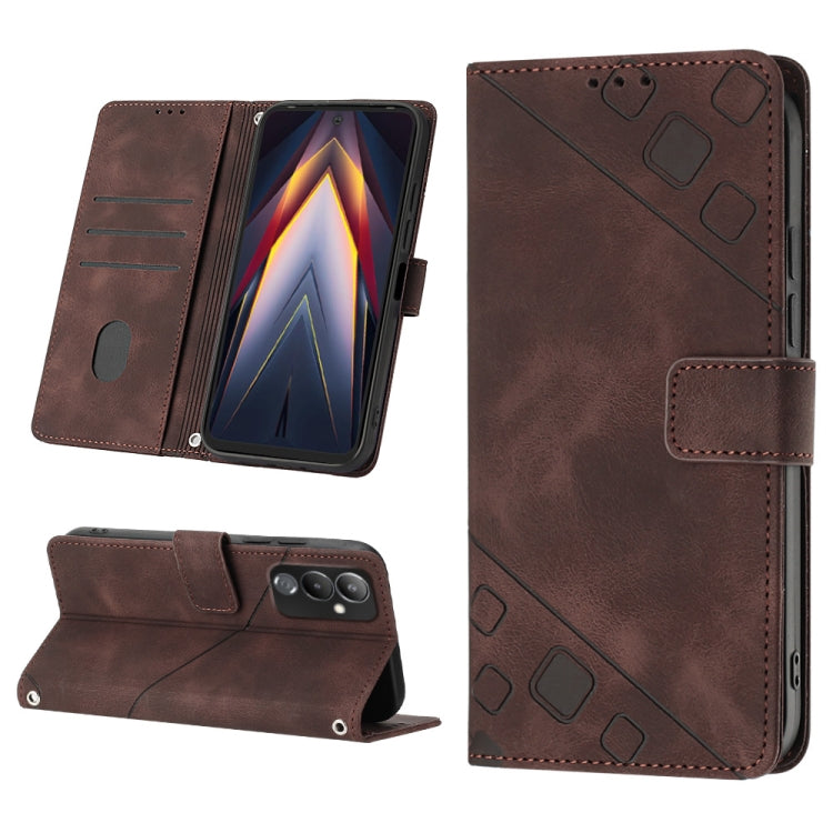 Skin-feel Embossed Leather Phone Case, For Tecno Pova 4 LG7n, For Tecno Pova Neo 2 LG6n, For Tecno Pova 4 Pro LG8n, For Tecno Spark 9 KG5p, For Tecno Spark 9 Pro / Spark 9T