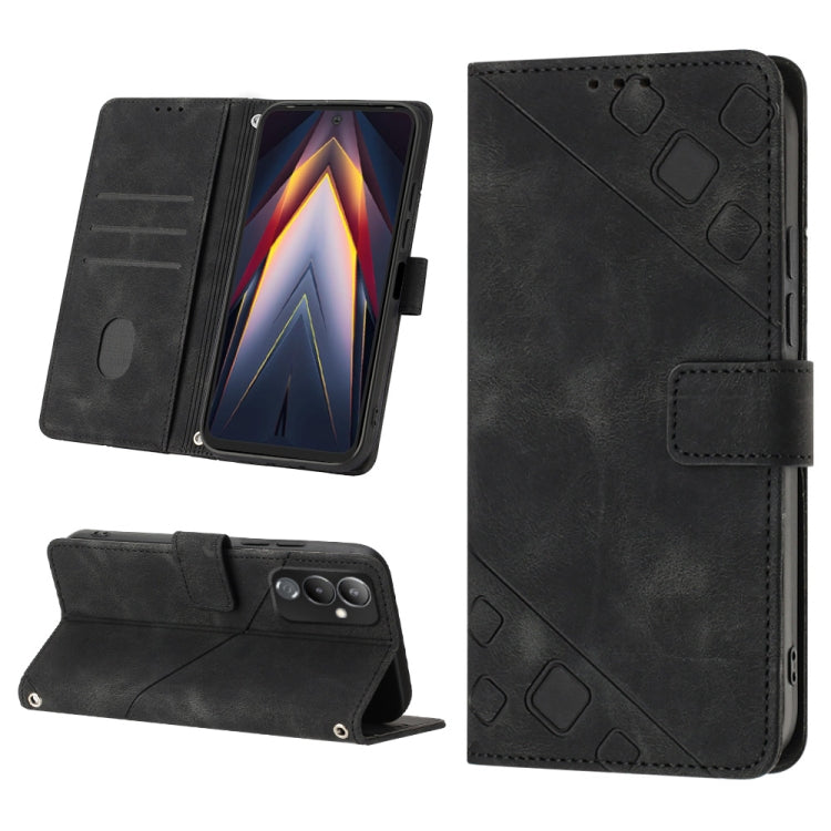 Skin-feel Embossed Leather Phone Case, For Tecno Pova 4 LG7n, For Tecno Pova Neo 2 LG6n, For Tecno Pova 4 Pro LG8n, For Tecno Spark 9 KG5p, For Tecno Spark 9 Pro / Spark 9T