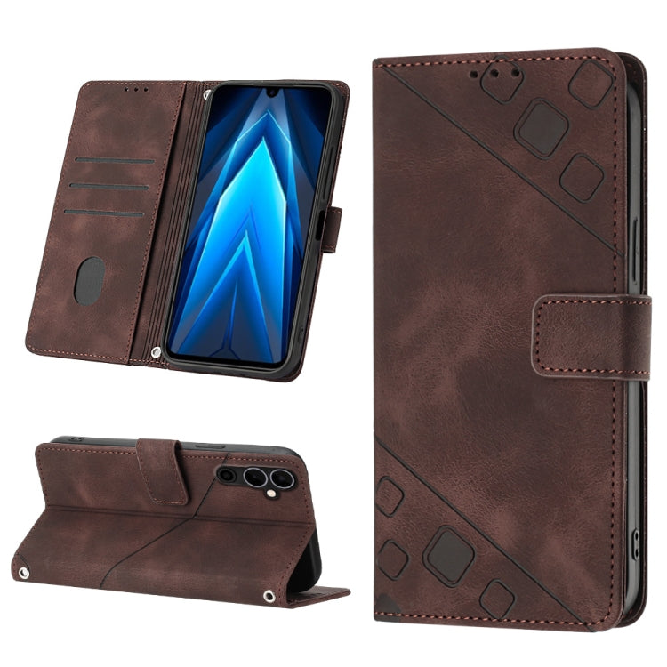 Skin-feel Embossed Leather Phone Case, For Tecno Pova 4 LG7n, For Tecno Pova Neo 2 LG6n, For Tecno Pova 4 Pro LG8n, For Tecno Spark 9 KG5p, For Tecno Spark 9 Pro / Spark 9T