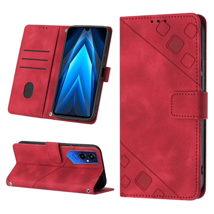 Skin-feel Embossed Leather Phone Case, For Tecno Pova 4 LG7n, For Tecno Pova Neo 2 LG6n, For Tecno Pova 4 Pro LG8n, For Tecno Spark 9 KG5p, For Tecno Spark 9 Pro / Spark 9T