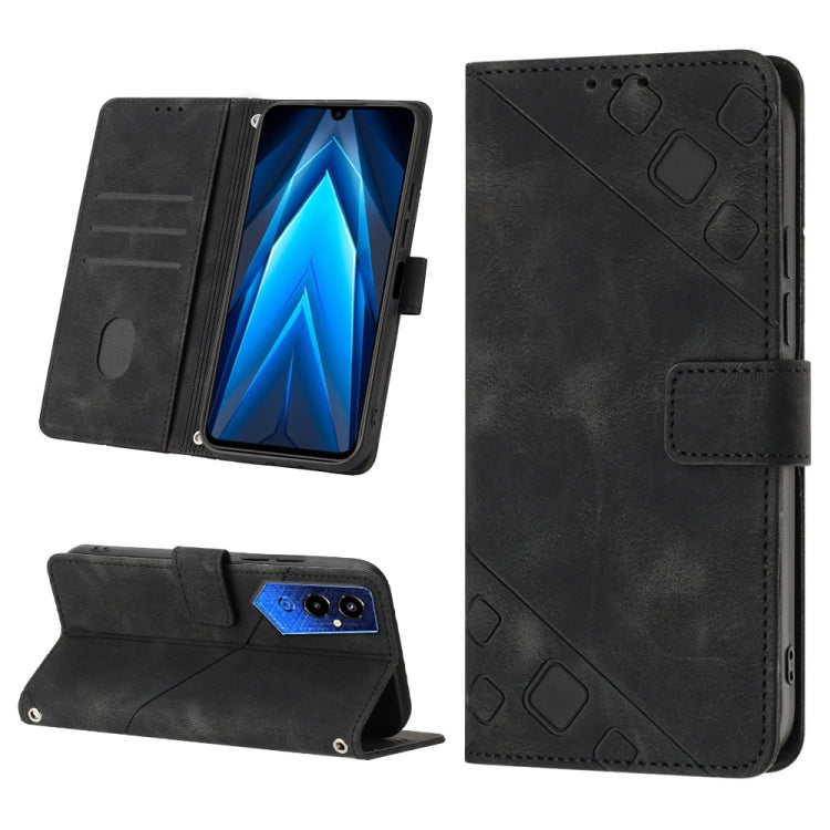 Skin-feel Embossed Leather Phone Case, For Tecno Pova 4 LG7n, For Tecno Pova Neo 2 LG6n, For Tecno Pova 4 Pro LG8n, For Tecno Spark 9 KG5p, For Tecno Spark 9 Pro / Spark 9T