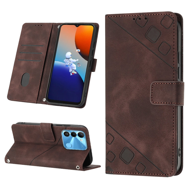 Skin-feel Embossed Leather Phone Case, For Tecno Pova 4 LG7n, For Tecno Pova Neo 2 LG6n, For Tecno Pova 4 Pro LG8n, For Tecno Spark 9 KG5p, For Tecno Spark 9 Pro / Spark 9T