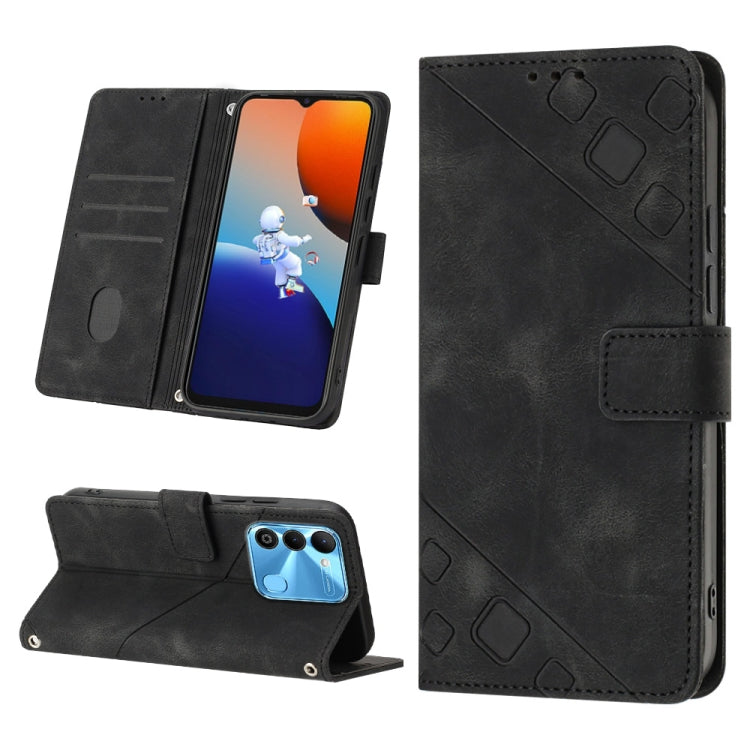 Skin-feel Embossed Leather Phone Case, For Tecno Pova 4 LG7n, For Tecno Pova Neo 2 LG6n, For Tecno Pova 4 Pro LG8n, For Tecno Spark 9 KG5p, For Tecno Spark 9 Pro / Spark 9T