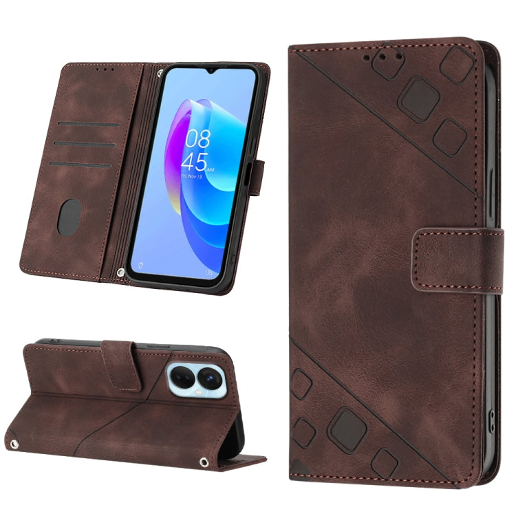 Skin-feel Embossed Leather Phone Case, For Tecno Pova 4 LG7n, For Tecno Pova Neo 2 LG6n, For Tecno Pova 4 Pro LG8n, For Tecno Spark 9 KG5p, For Tecno Spark 9 Pro / Spark 9T
