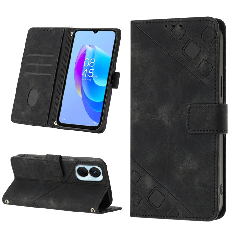 Skin-feel Embossed Leather Phone Case, For Tecno Pova 4 LG7n, For Tecno Pova Neo 2 LG6n, For Tecno Pova 4 Pro LG8n, For Tecno Spark 9 KG5p, For Tecno Spark 9 Pro / Spark 9T