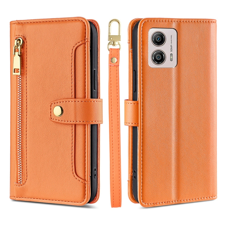 Sheep Texture Cross-body Zipper Wallet Leather Phone Case, For Motorola Moto G53 5G/G13 4G/G23 4G, For Motorola Moto G73 5G, For OPPO Reno8 T 5G/A1 Pro 5G, For Kyocera Android One S10, For OnePlus Ace 2/11R