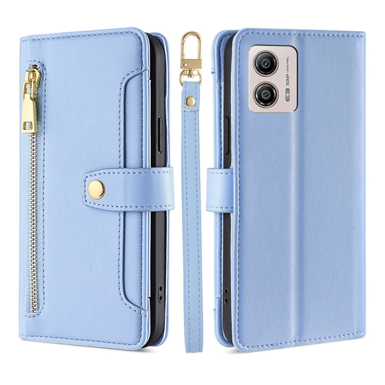 Sheep Texture Cross-body Zipper Wallet Leather Phone Case, For Motorola Moto G53 5G/G13 4G/G23 4G, For Motorola Moto G73 5G, For OPPO Reno8 T 5G/A1 Pro 5G, For Kyocera Android One S10, For OnePlus Ace 2/11R