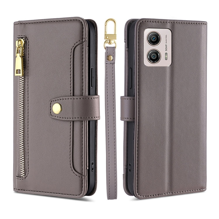 Sheep Texture Cross-body Zipper Wallet Leather Phone Case, For Motorola Moto G53 5G/G13 4G/G23 4G, For Motorola Moto G73 5G, For OPPO Reno8 T 5G/A1 Pro 5G, For Kyocera Android One S10, For OnePlus Ace 2/11R