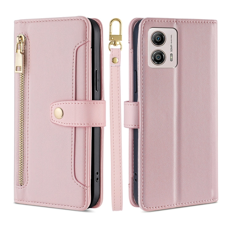 Sheep Texture Cross-body Zipper Wallet Leather Phone Case, For Motorola Moto G53 5G/G13 4G/G23 4G, For Motorola Moto G73 5G, For OPPO Reno8 T 5G/A1 Pro 5G, For Kyocera Android One S10, For OnePlus Ace 2/11R