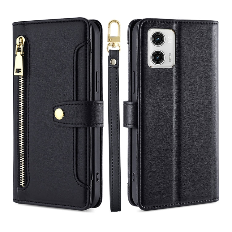 Sheep Texture Cross-body Zipper Wallet Leather Phone Case, For Motorola Moto G53 5G/G13 4G/G23 4G, For Motorola Moto G73 5G, For OPPO Reno8 T 5G/A1 Pro 5G, For Kyocera Android One S10, For OnePlus Ace 2/11R