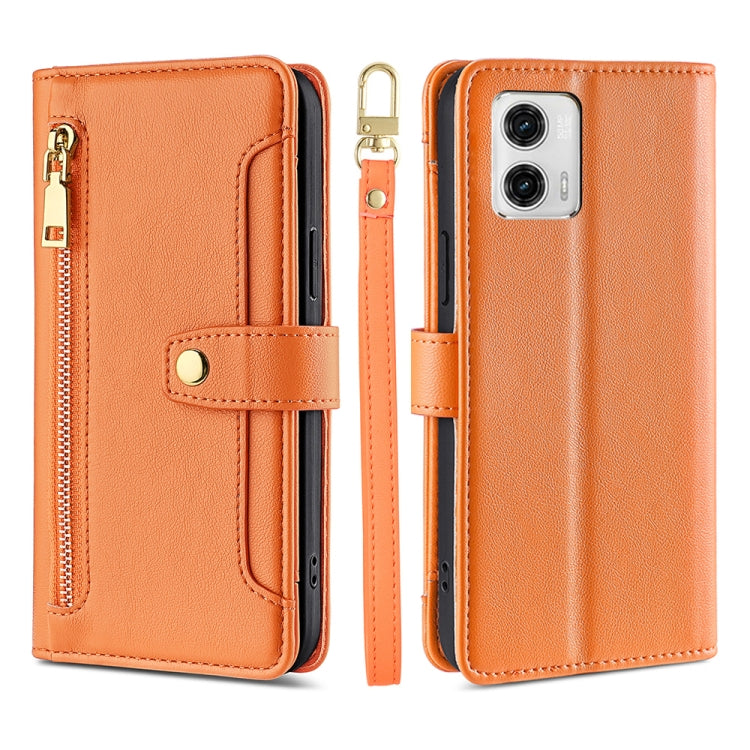 Sheep Texture Cross-body Zipper Wallet Leather Phone Case, For Motorola Moto G53 5G/G13 4G/G23 4G, For Motorola Moto G73 5G, For OPPO Reno8 T 5G/A1 Pro 5G, For Kyocera Android One S10, For OnePlus Ace 2/11R