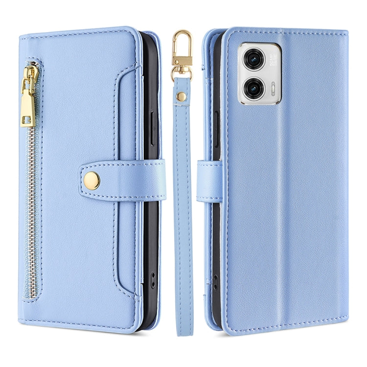 Sheep Texture Cross-body Zipper Wallet Leather Phone Case, For Motorola Moto G53 5G/G13 4G/G23 4G, For Motorola Moto G73 5G, For OPPO Reno8 T 5G/A1 Pro 5G, For Kyocera Android One S10, For OnePlus Ace 2/11R