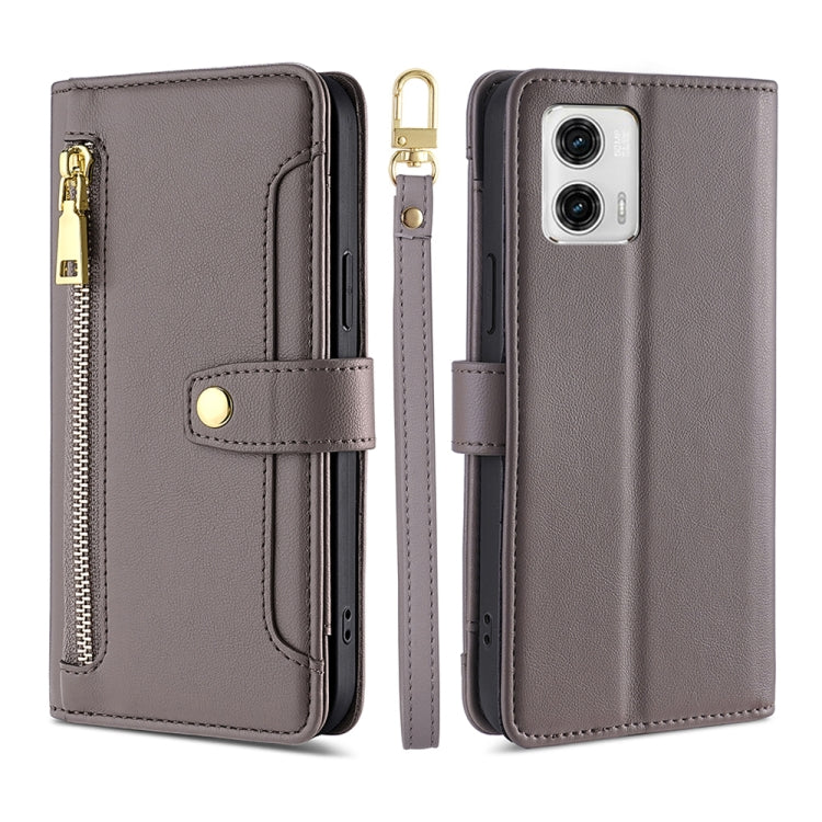 Sheep Texture Cross-body Zipper Wallet Leather Phone Case, For Motorola Moto G53 5G/G13 4G/G23 4G, For Motorola Moto G73 5G, For OPPO Reno8 T 5G/A1 Pro 5G, For Kyocera Android One S10, For OnePlus Ace 2/11R