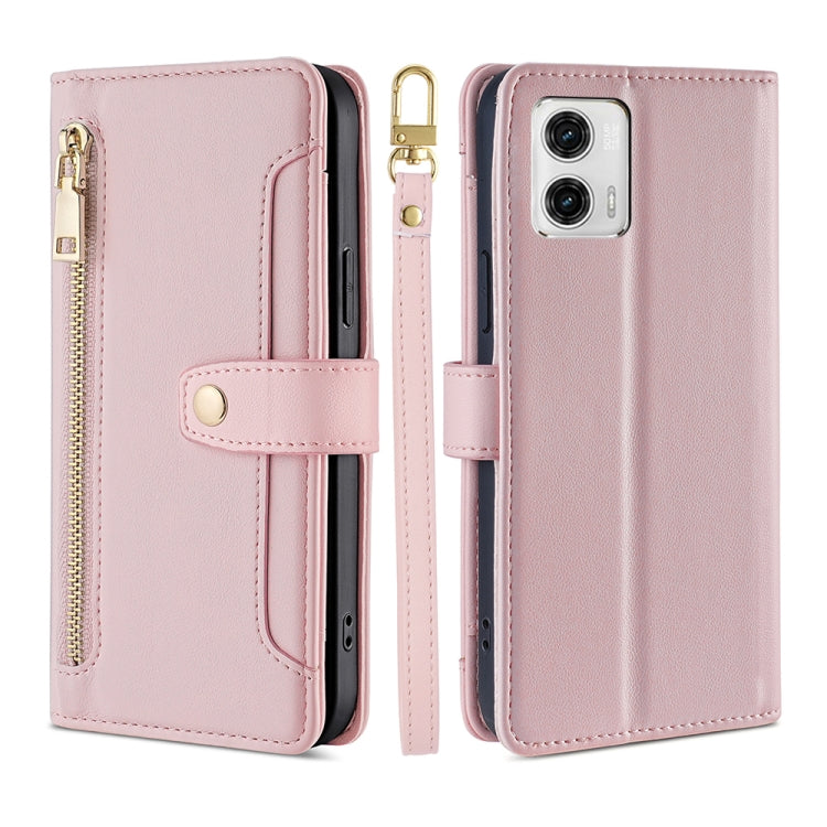 Sheep Texture Cross-body Zipper Wallet Leather Phone Case, For Motorola Moto G53 5G/G13 4G/G23 4G, For Motorola Moto G73 5G, For OPPO Reno8 T 5G/A1 Pro 5G, For Kyocera Android One S10, For OnePlus Ace 2/11R