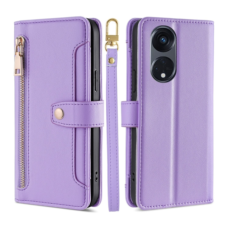 Sheep Texture Cross-body Zipper Wallet Leather Phone Case, For Motorola Moto G53 5G/G13 4G/G23 4G, For Motorola Moto G73 5G, For OPPO Reno8 T 5G/A1 Pro 5G, For Kyocera Android One S10, For OnePlus Ace 2/11R