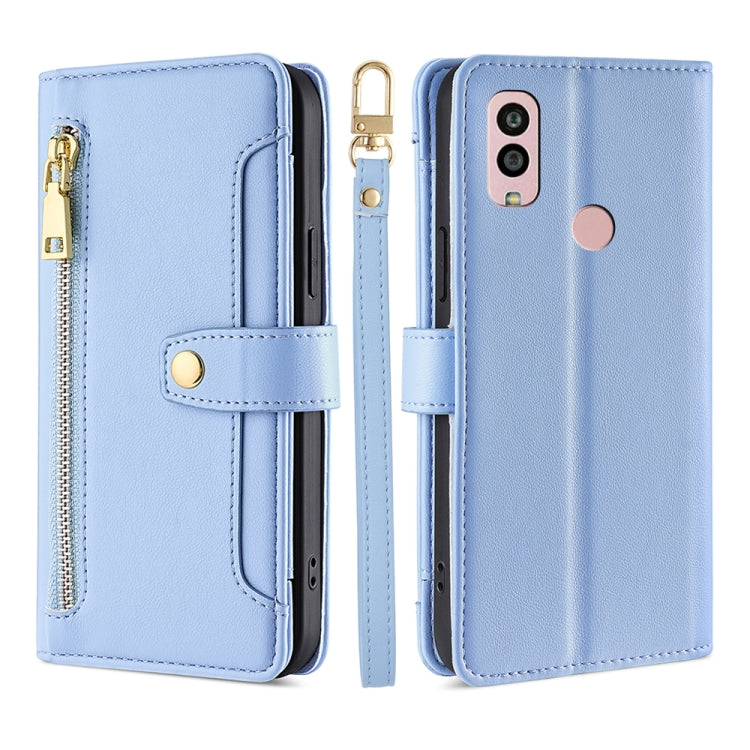Sheep Texture Cross-body Zipper Wallet Leather Phone Case, For Motorola Moto G53 5G/G13 4G/G23 4G, For Motorola Moto G73 5G, For OPPO Reno8 T 5G/A1 Pro 5G, For Kyocera Android One S10, For OnePlus Ace 2/11R