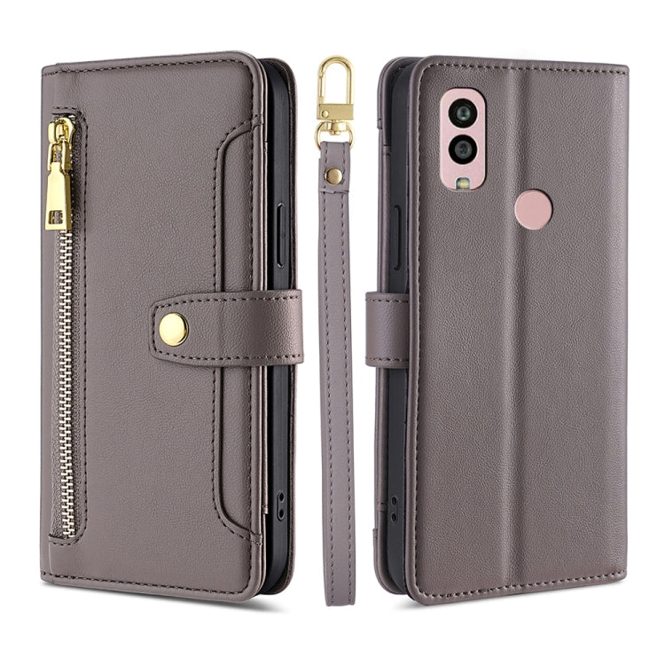 Sheep Texture Cross-body Zipper Wallet Leather Phone Case, For Motorola Moto G53 5G/G13 4G/G23 4G, For Motorola Moto G73 5G, For OPPO Reno8 T 5G/A1 Pro 5G, For Kyocera Android One S10, For OnePlus Ace 2/11R