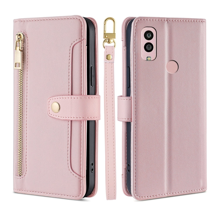 Sheep Texture Cross-body Zipper Wallet Leather Phone Case, For Motorola Moto G53 5G/G13 4G/G23 4G, For Motorola Moto G73 5G, For OPPO Reno8 T 5G/A1 Pro 5G, For Kyocera Android One S10, For OnePlus Ace 2/11R