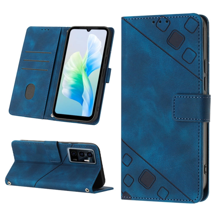 Skin-feel Embossed Leather Phone Case, For vivo S10e 5G / V23e 4G&5G / Y75 4G, For vivo V20 / V21e 4G / Y73 2021, For vivo Y02s, For vivo Y15s 2021 / Y15a, For vivo Y17 / Y15 / Y12 / U10 / Y11 / Y3, For vivo Y21 2021 / Y33s / Y21s                      ...