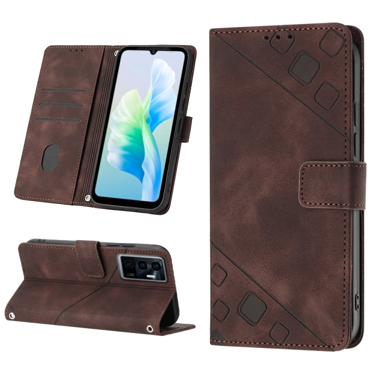 Skin-feel Embossed Leather Phone Case, For vivo S10e 5G / V23e 4G&5G / Y75 4G, For vivo V20 / V21e 4G / Y73 2021, For vivo Y02s, For vivo Y15s 2021 / Y15a, For vivo Y17 / Y15 / Y12 / U10 / Y11 / Y3, For vivo Y21 2021 / Y33s / Y21s                      ...
