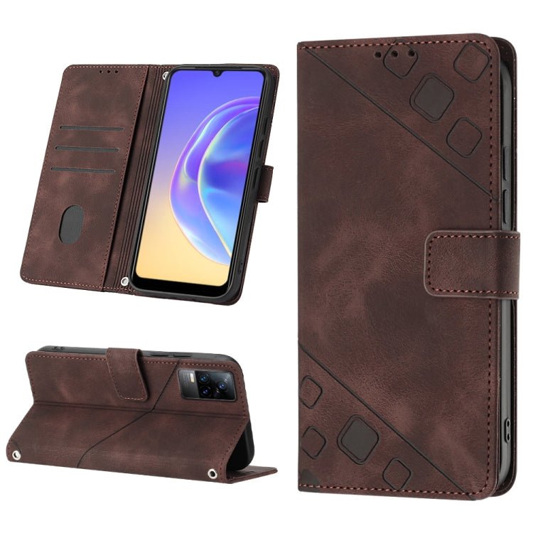 Skin-feel Embossed Leather Phone Case, For vivo S10e 5G / V23e 4G&5G / Y75 4G, For vivo V20 / V21e 4G / Y73 2021, For vivo Y02s, For vivo Y15s 2021 / Y15a, For vivo Y17 / Y15 / Y12 / U10 / Y11 / Y3, For vivo Y21 2021 / Y33s / Y21s                      ...