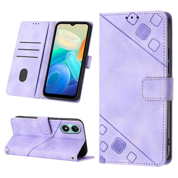 Skin-feel Embossed Leather Phone Case, For vivo S10e 5G / V23e 4G&5G / Y75 4G, For vivo V20 / V21e 4G / Y73 2021, For vivo Y02s, For vivo Y15s 2021 / Y15a, For vivo Y17 / Y15 / Y12 / U10 / Y11 / Y3, For vivo Y21 2021 / Y33s / Y21s                      ...