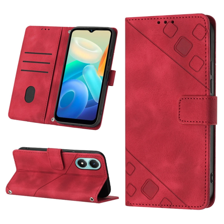 Skin-feel Embossed Leather Phone Case, For vivo S10e 5G / V23e 4G&5G / Y75 4G, For vivo V20 / V21e 4G / Y73 2021, For vivo Y02s, For vivo Y15s 2021 / Y15a, For vivo Y17 / Y15 / Y12 / U10 / Y11 / Y3, For vivo Y21 2021 / Y33s / Y21s                      ...