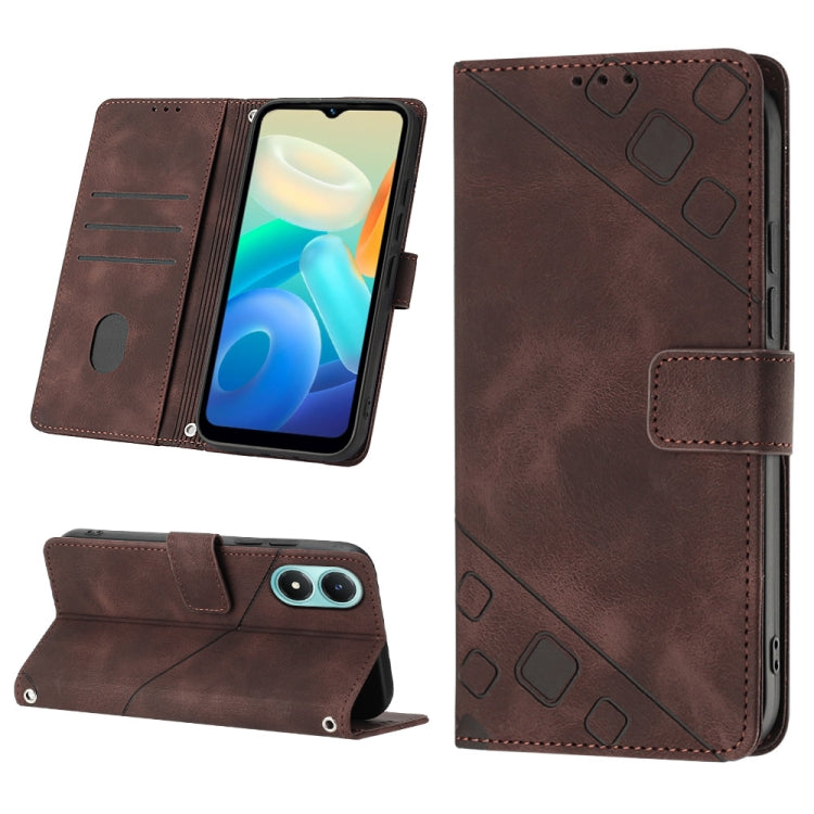 Skin-feel Embossed Leather Phone Case, For vivo S10e 5G / V23e 4G&5G / Y75 4G, For vivo V20 / V21e 4G / Y73 2021, For vivo Y02s, For vivo Y15s 2021 / Y15a, For vivo Y17 / Y15 / Y12 / U10 / Y11 / Y3, For vivo Y21 2021 / Y33s / Y21s                      ...