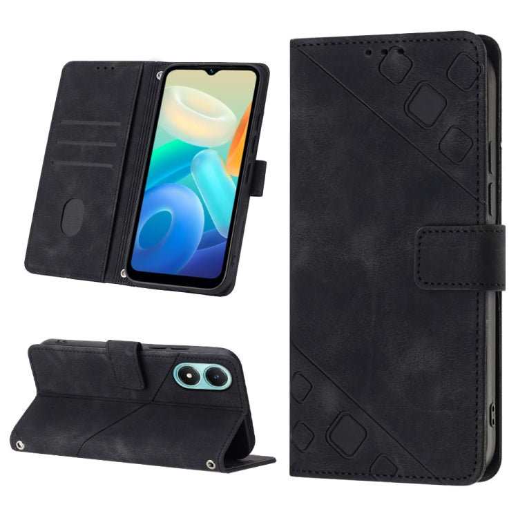 Skin-feel Embossed Leather Phone Case, For vivo S10e 5G / V23e 4G&5G / Y75 4G, For vivo V20 / V21e 4G / Y73 2021, For vivo Y02s, For vivo Y15s 2021 / Y15a, For vivo Y17 / Y15 / Y12 / U10 / Y11 / Y3, For vivo Y21 2021 / Y33s / Y21s                      ...