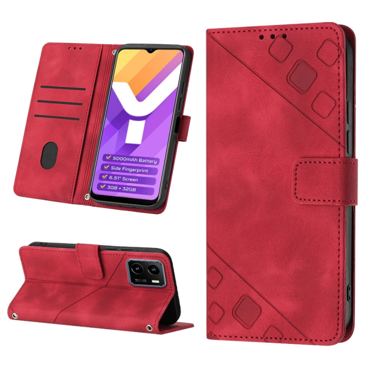 Skin-feel Embossed Leather Phone Case, For vivo S10e 5G / V23e 4G&5G / Y75 4G, For vivo V20 / V21e 4G / Y73 2021, For vivo Y02s, For vivo Y15s 2021 / Y15a, For vivo Y17 / Y15 / Y12 / U10 / Y11 / Y3, For vivo Y21 2021 / Y33s / Y21s                      ...