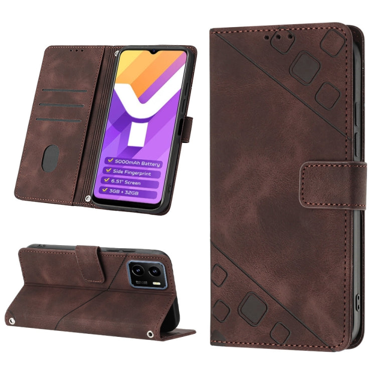 Skin-feel Embossed Leather Phone Case, For vivo S10e 5G / V23e 4G&5G / Y75 4G, For vivo V20 / V21e 4G / Y73 2021, For vivo Y02s, For vivo Y15s 2021 / Y15a, For vivo Y17 / Y15 / Y12 / U10 / Y11 / Y3, For vivo Y21 2021 / Y33s / Y21s                      ...