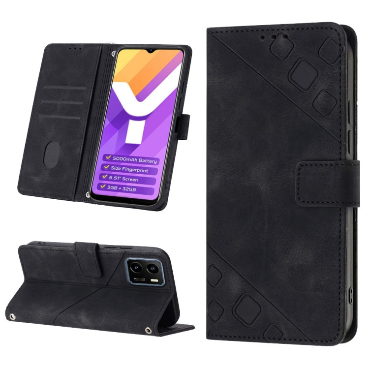 Skin-feel Embossed Leather Phone Case, For vivo S10e 5G / V23e 4G&5G / Y75 4G, For vivo V20 / V21e 4G / Y73 2021, For vivo Y02s, For vivo Y15s 2021 / Y15a, For vivo Y17 / Y15 / Y12 / U10 / Y11 / Y3, For vivo Y21 2021 / Y33s / Y21s                      ...