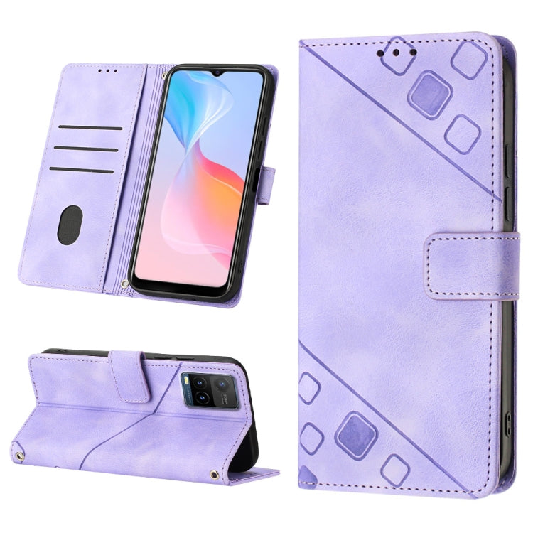 Skin-feel Embossed Leather Phone Case, For vivo S10e 5G / V23e 4G&5G / Y75 4G, For vivo V20 / V21e 4G / Y73 2021, For vivo Y02s, For vivo Y15s 2021 / Y15a, For vivo Y17 / Y15 / Y12 / U10 / Y11 / Y3, For vivo Y21 2021 / Y33s / Y21s                      ...