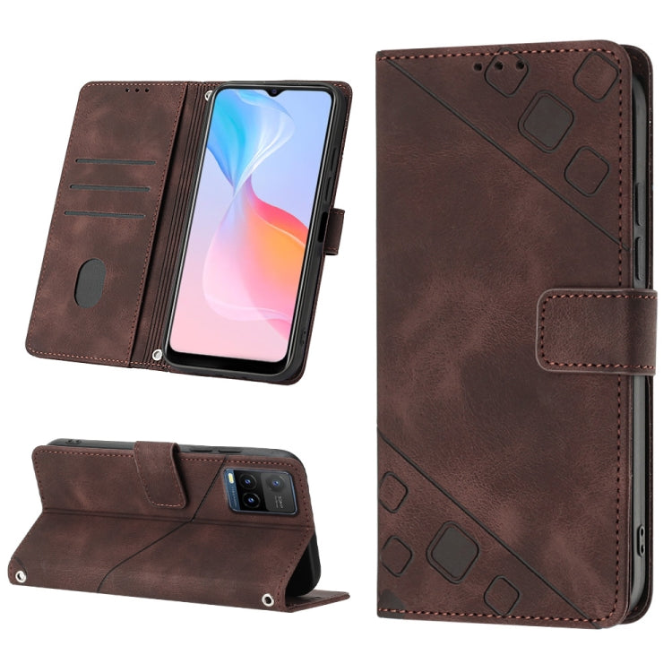 Skin-feel Embossed Leather Phone Case, For vivo S10e 5G / V23e 4G&5G / Y75 4G, For vivo V20 / V21e 4G / Y73 2021, For vivo Y02s, For vivo Y15s 2021 / Y15a, For vivo Y17 / Y15 / Y12 / U10 / Y11 / Y3, For vivo Y21 2021 / Y33s / Y21s                      ...